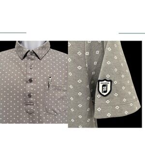 FootJoy x Todd Snyder Golf Polo Shirt Mens M Gray Diamond Stretch Pocket Players